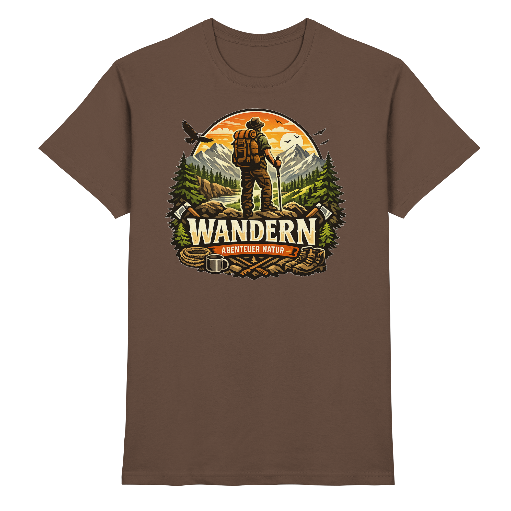 Wandern Abenteuer Natur Geschenk - Premium Shirt