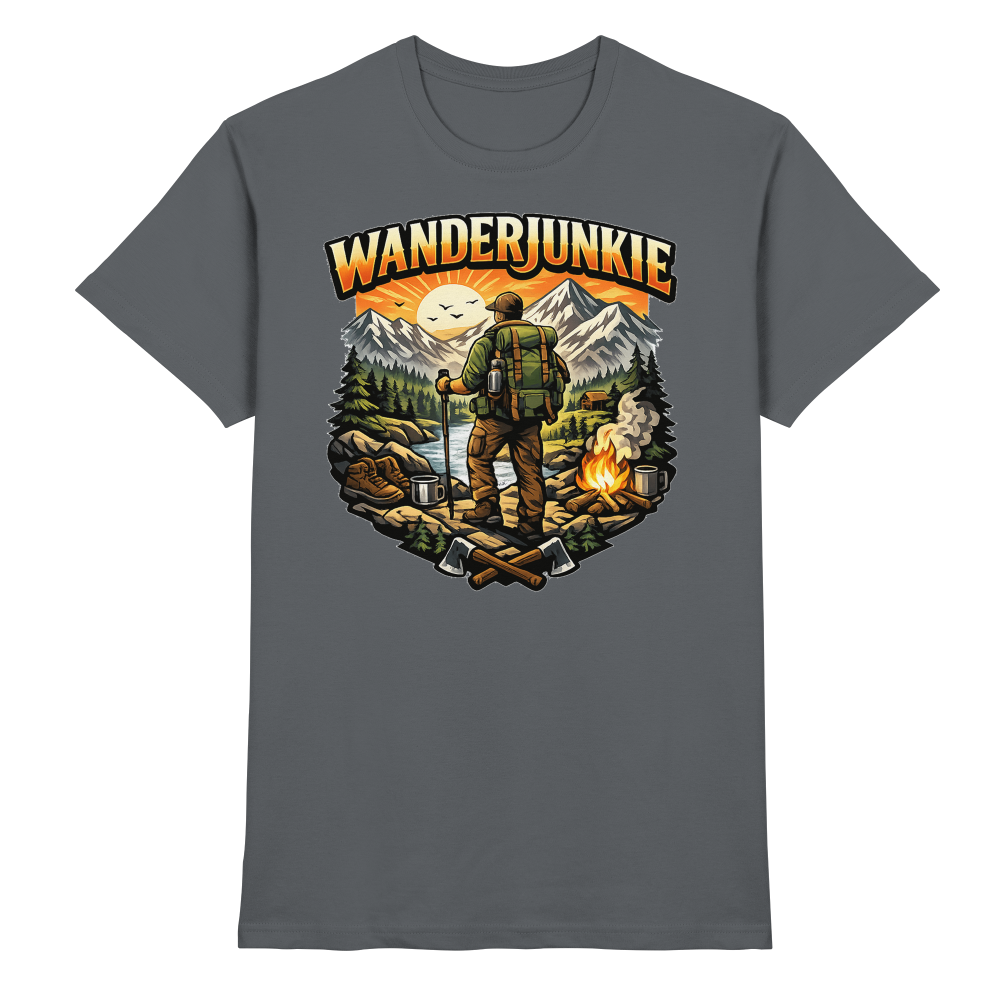 Wanderjunkie Wandern Outdoor Geschenk - Premium Shirt