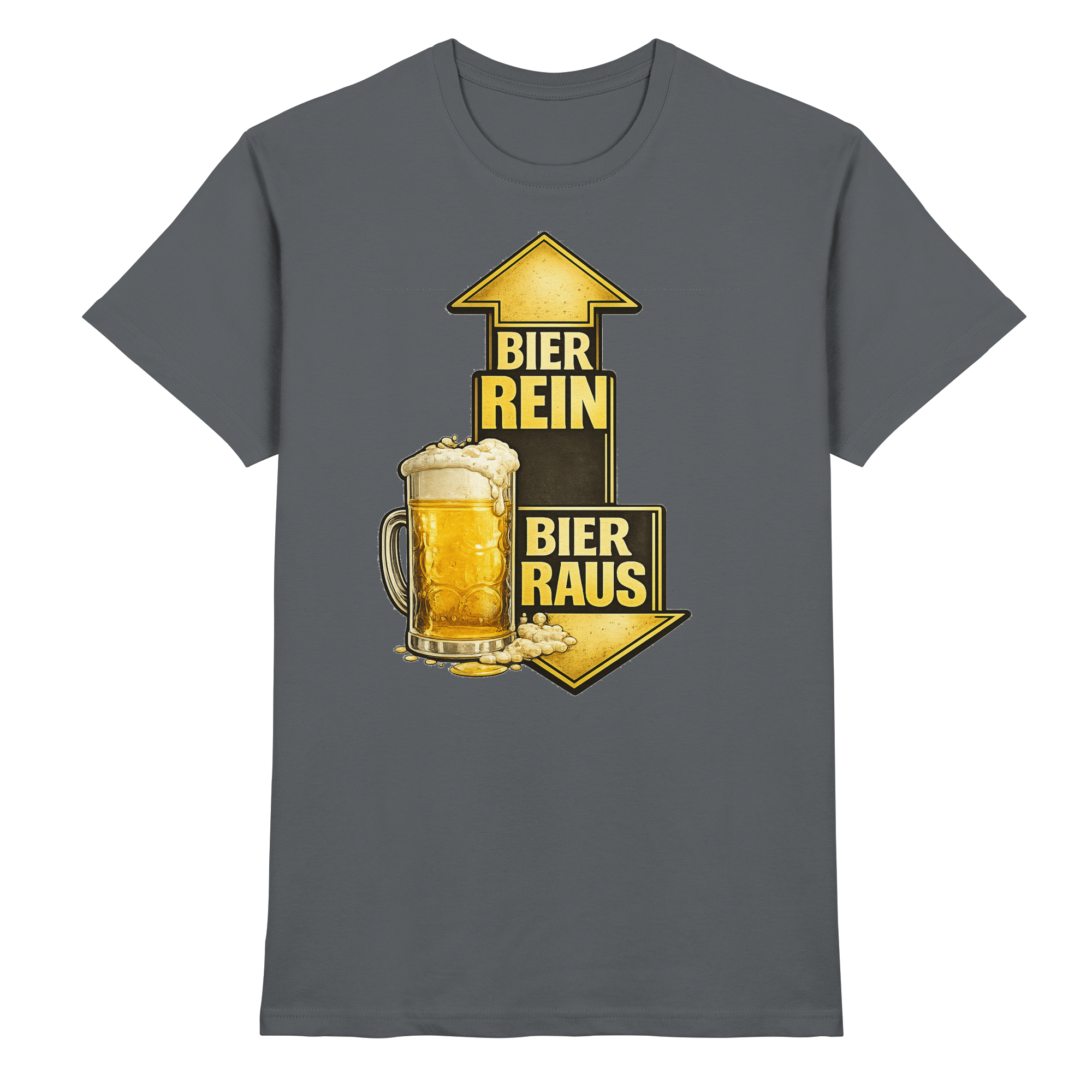 Lustige Sprüche/ BIER REIN - BIER RAUS - Premium Shirt