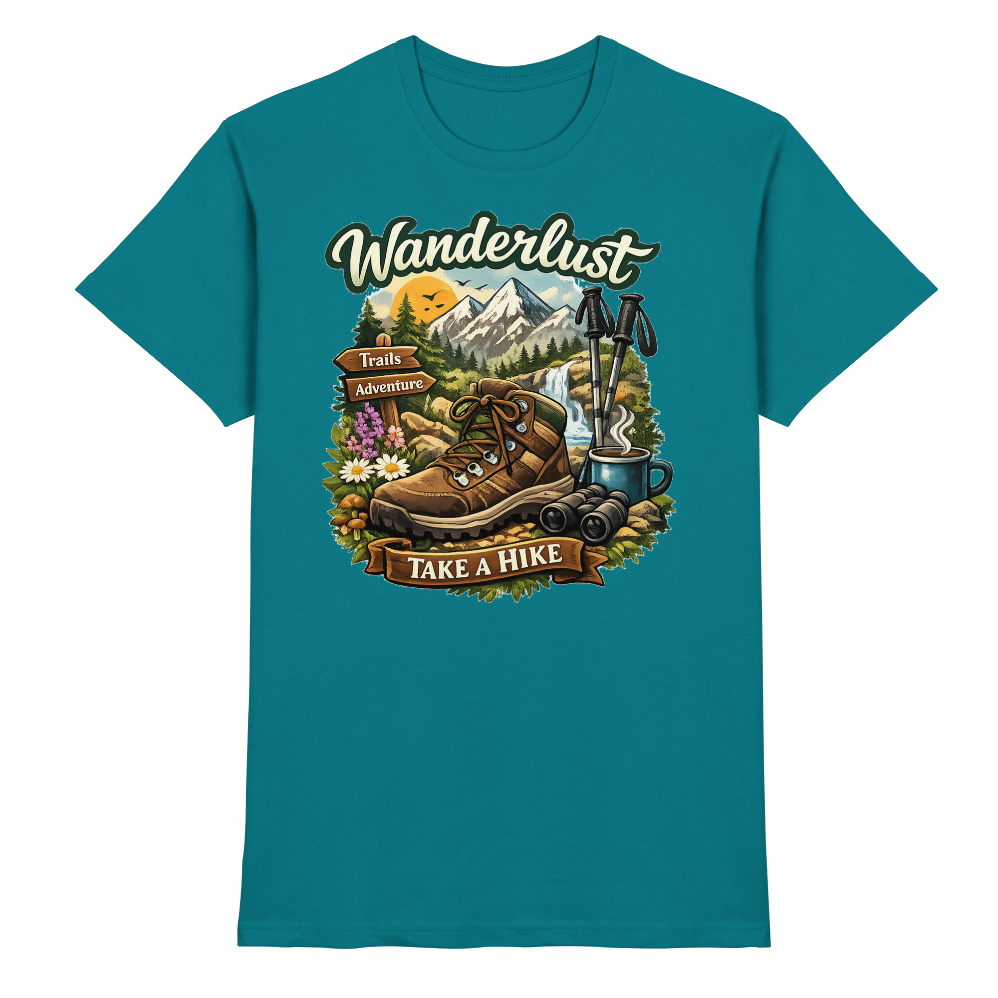 Wanderlust Wandern Outdoor Geschenk - Premium Shirt