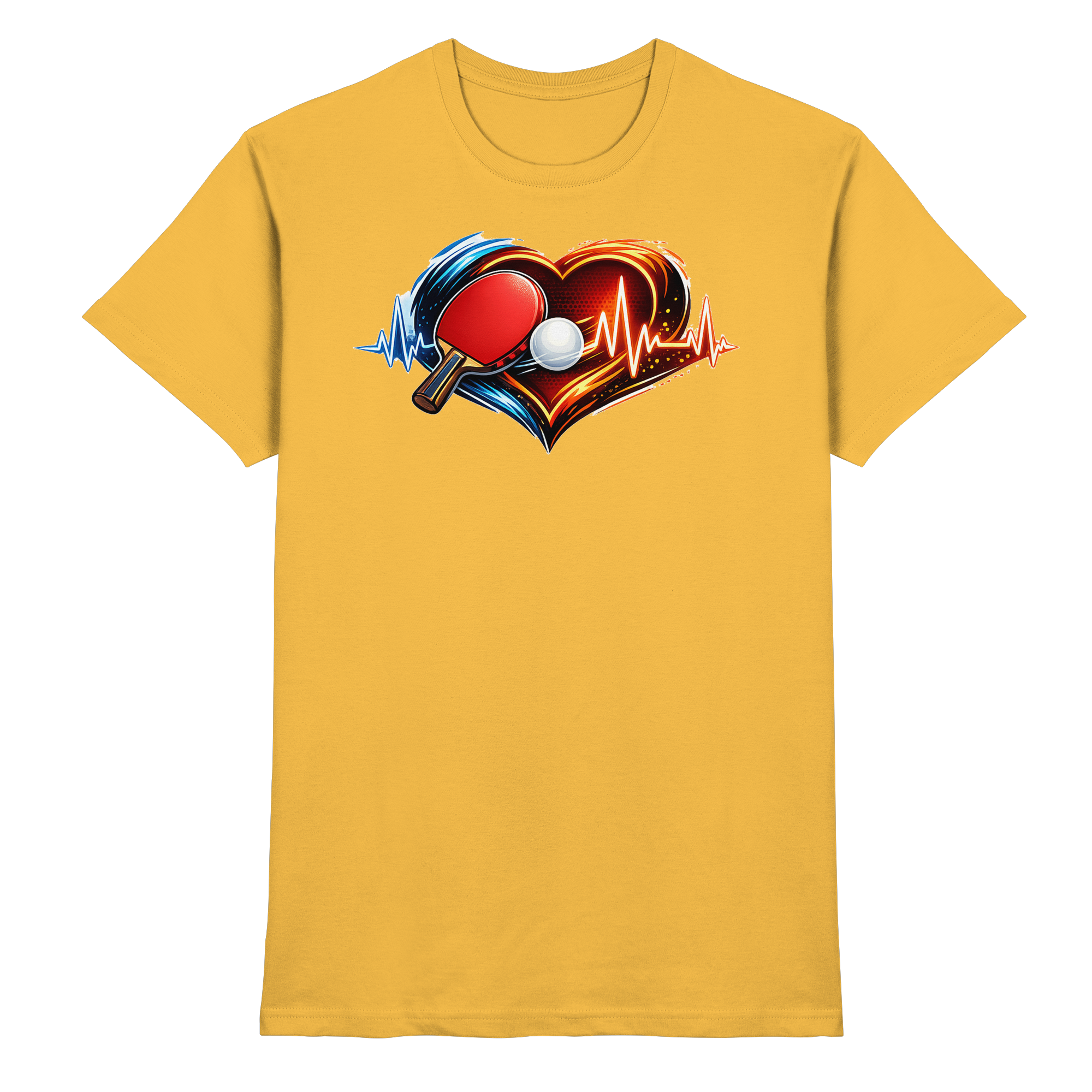 Tischtennis EKG Herz Geschenk - Premium Shirt