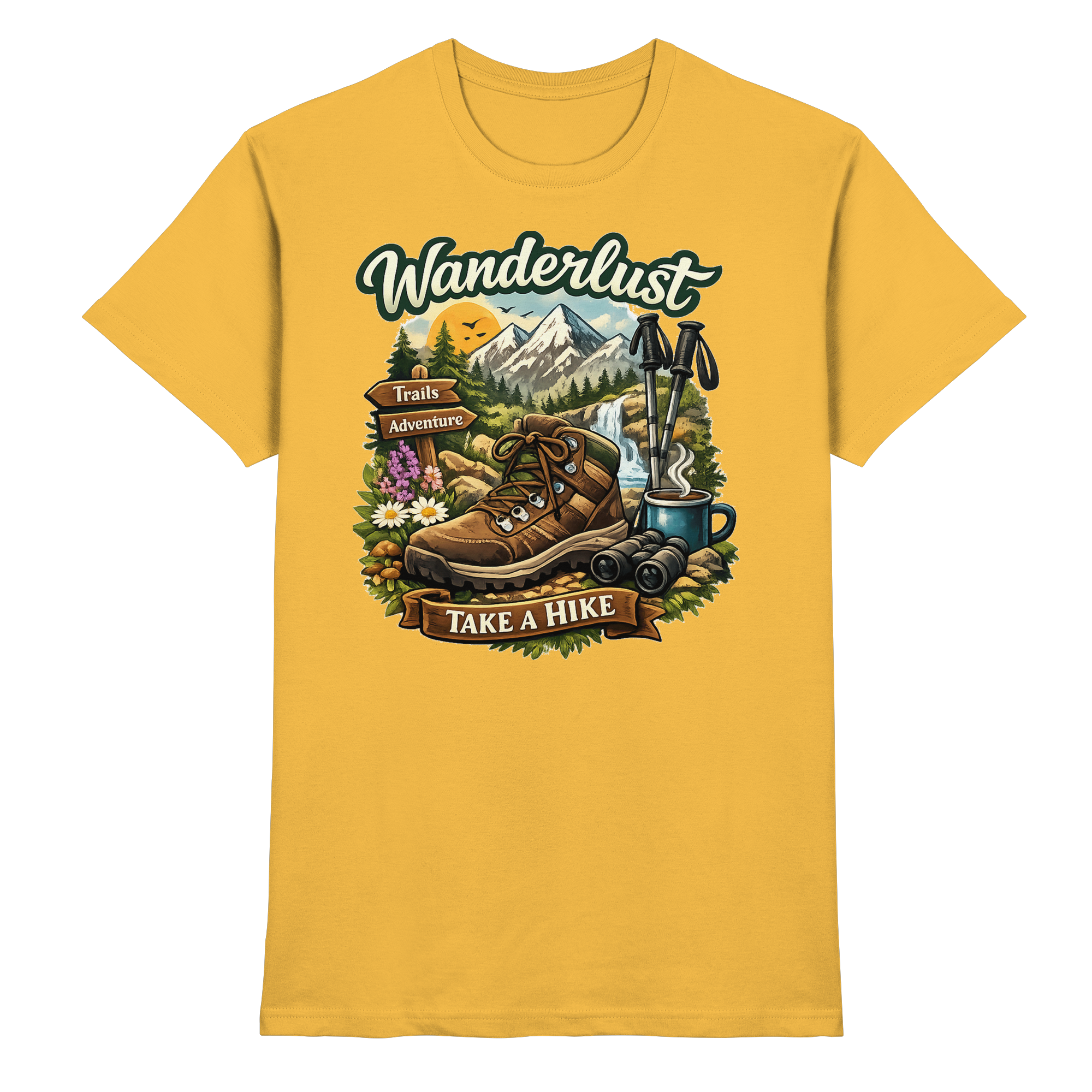 Wanderlust Wandern Outdoor Geschenk - Premium Shirt