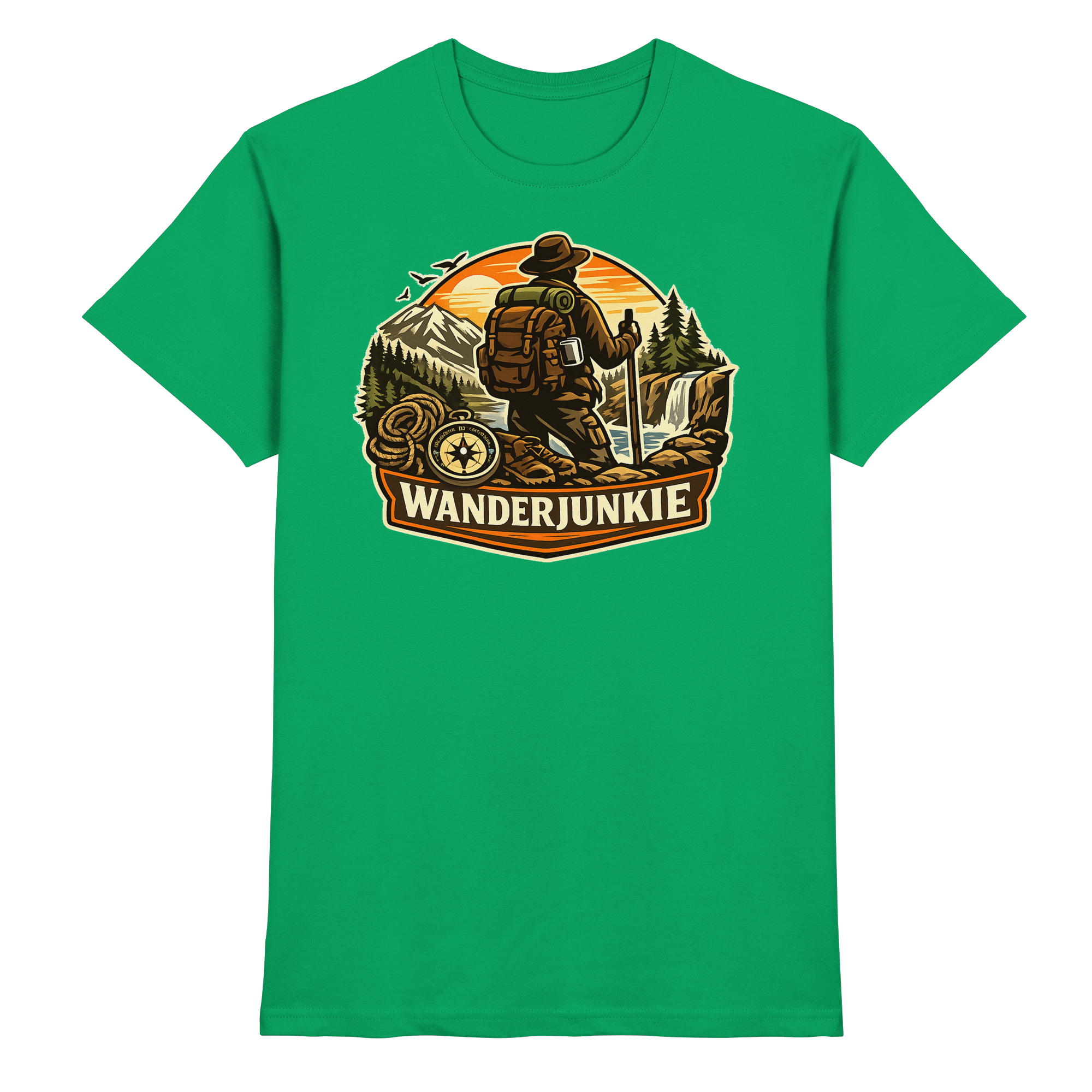 Wanderjunkie Wandern Outdoor - Premium Shirt