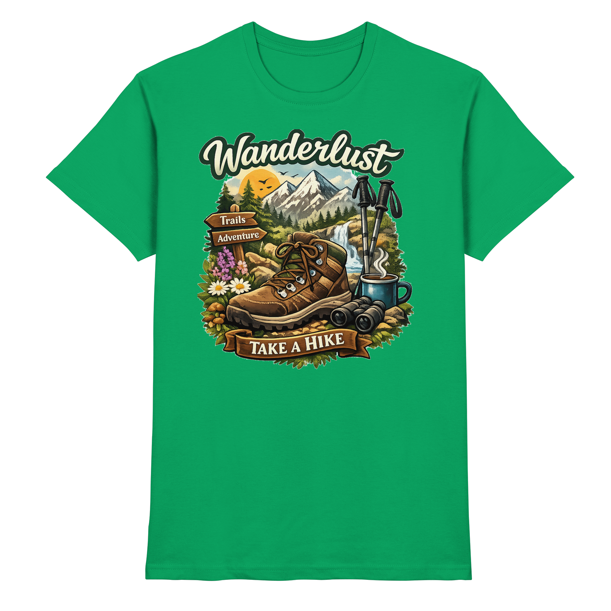 Wanderlust Wandern Outdoor Geschenk - Premium Shirt