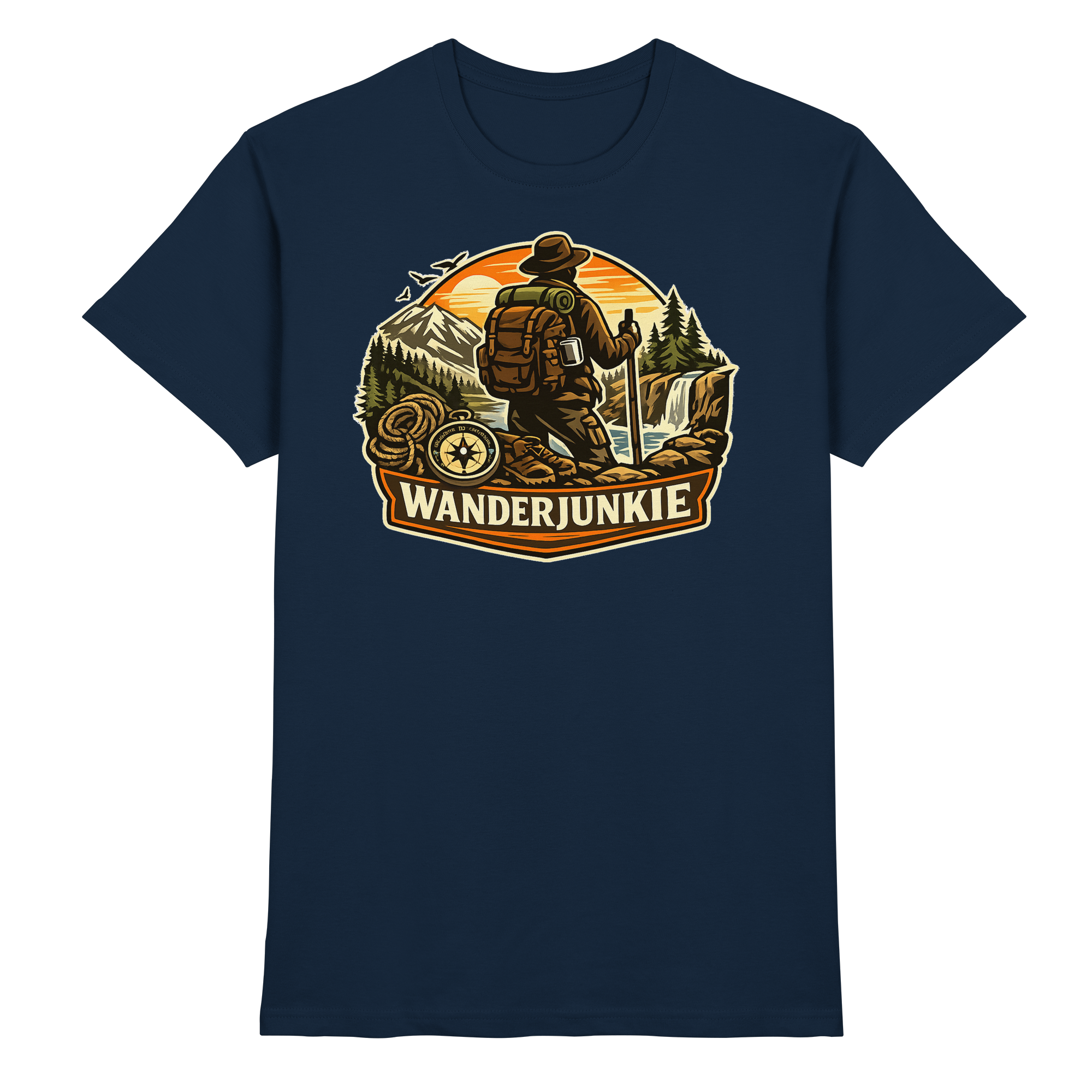 Wanderjunkie Wandern Outdoor - Premium Shirt