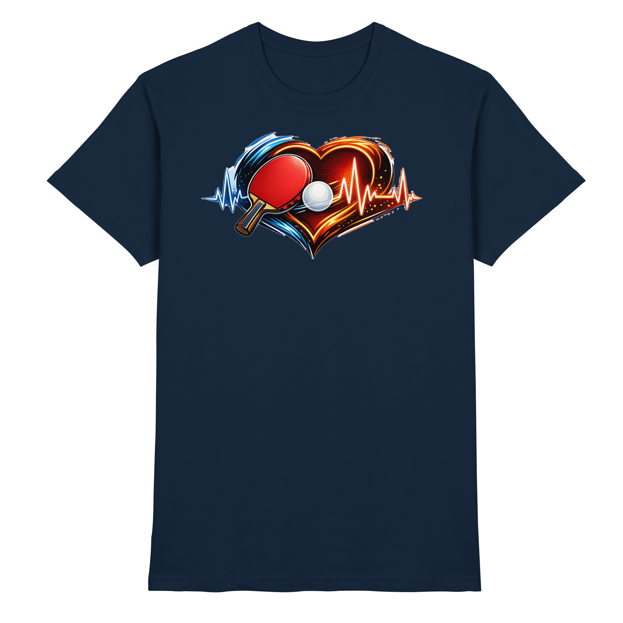 Tischtennis EKG Herz Geschenk - Premium Shirt