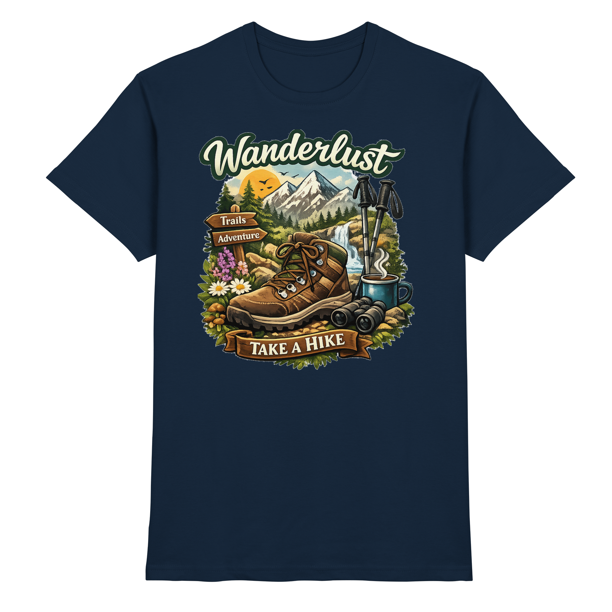 Wanderlust Wandern Outdoor Geschenk - Premium Shirt