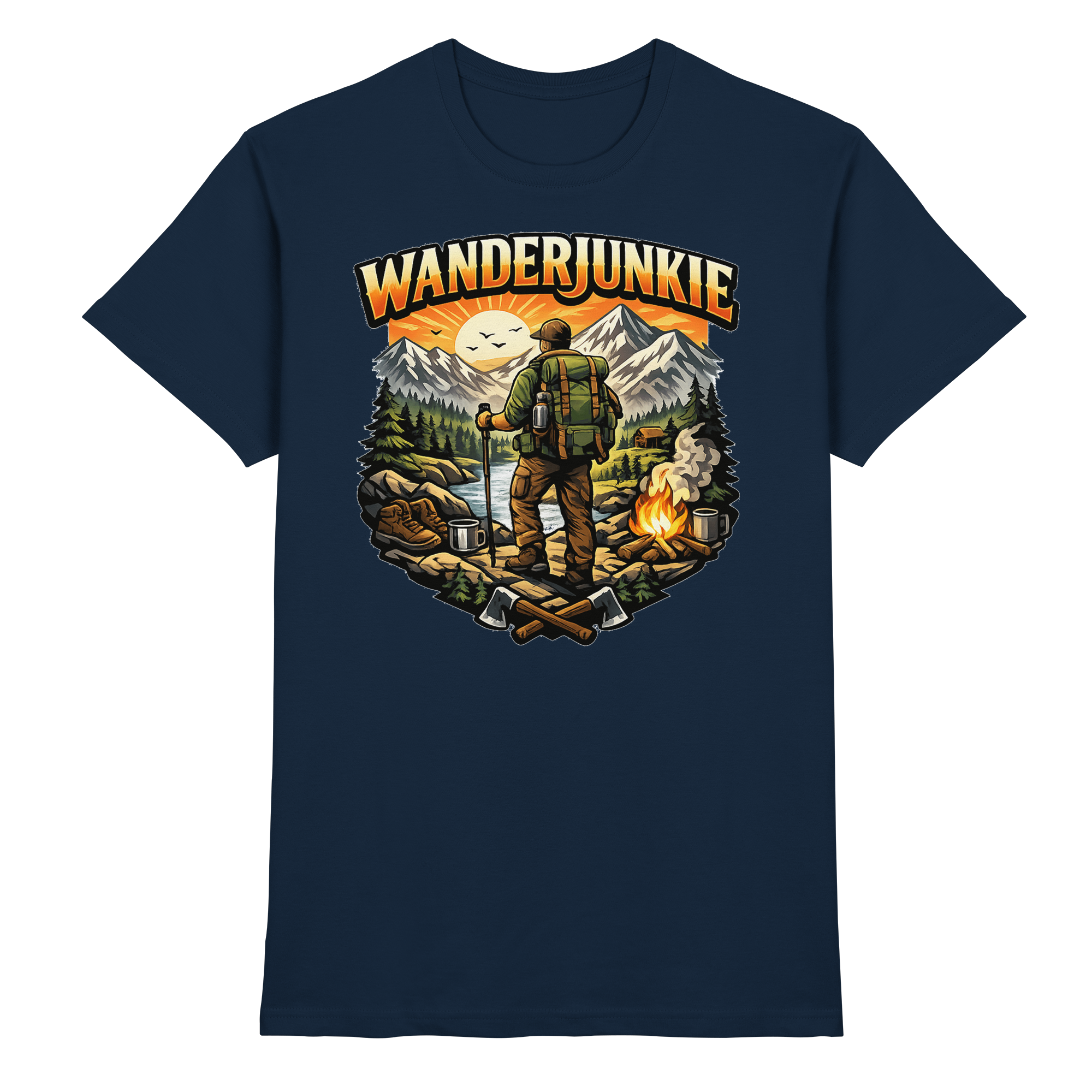 Wanderjunkie Wandern Outdoor Geschenk - Premium Shirt