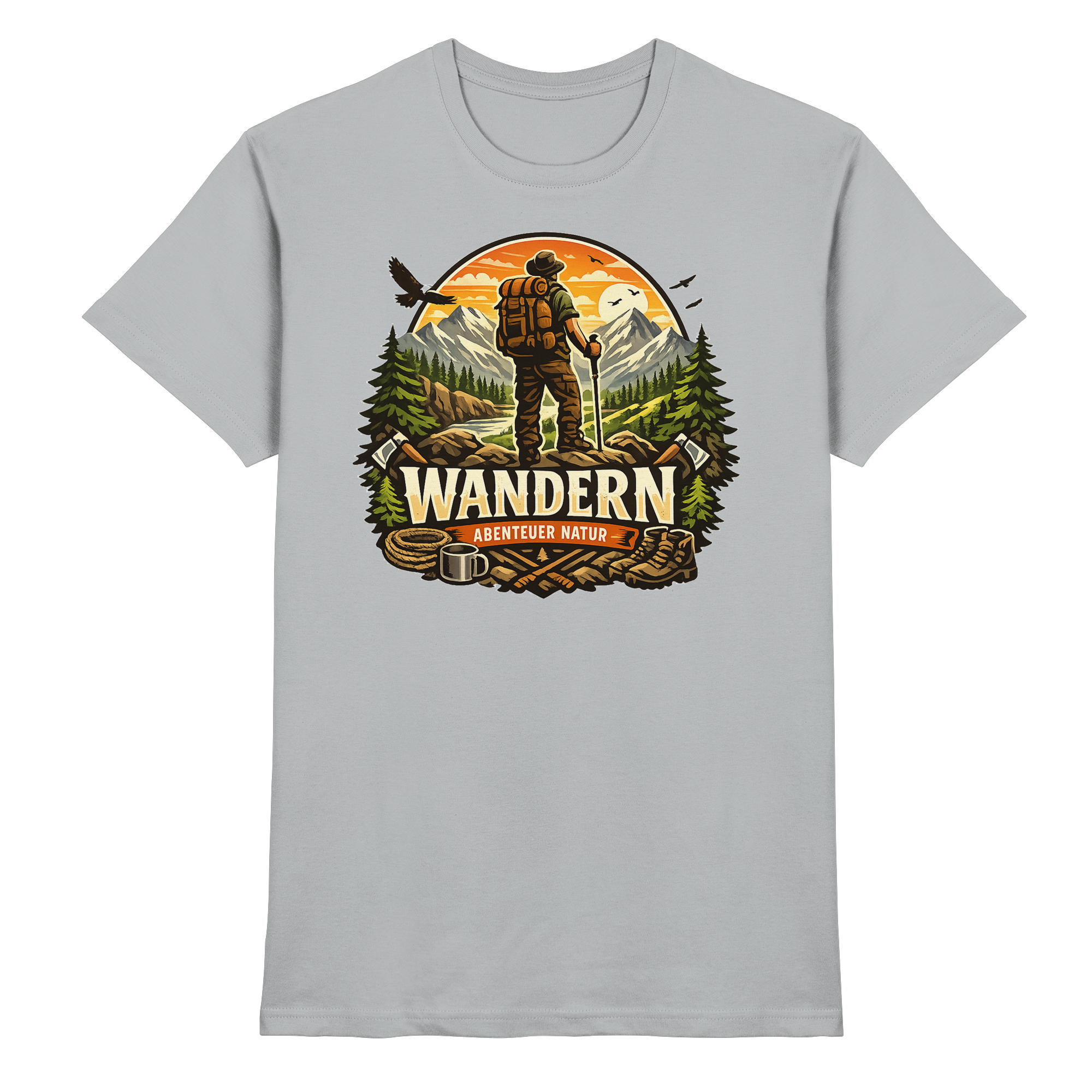 Wandern Abenteuer Natur Geschenk - Premium Shirt