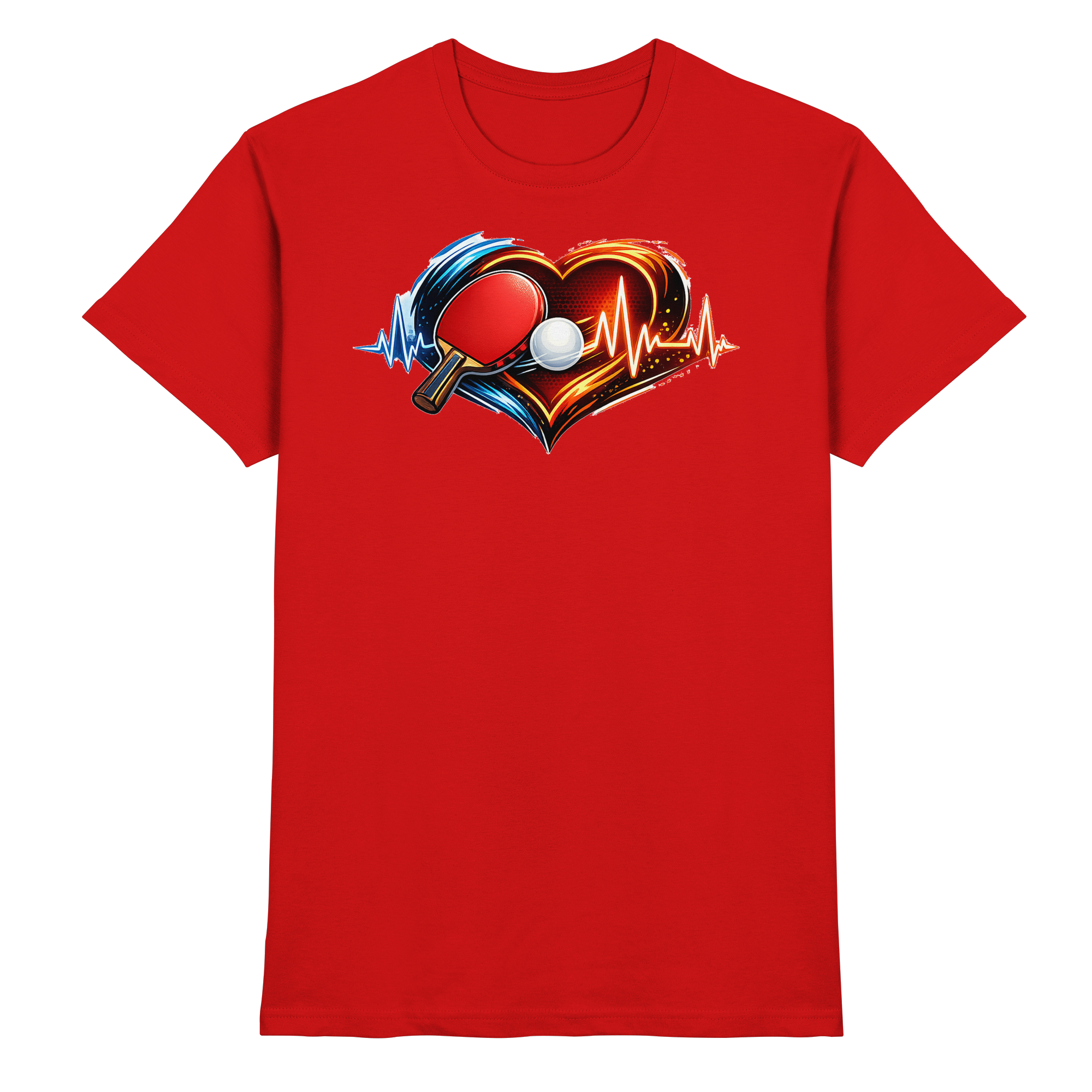 Tischtennis EKG Herz Geschenk - Premium Shirt
