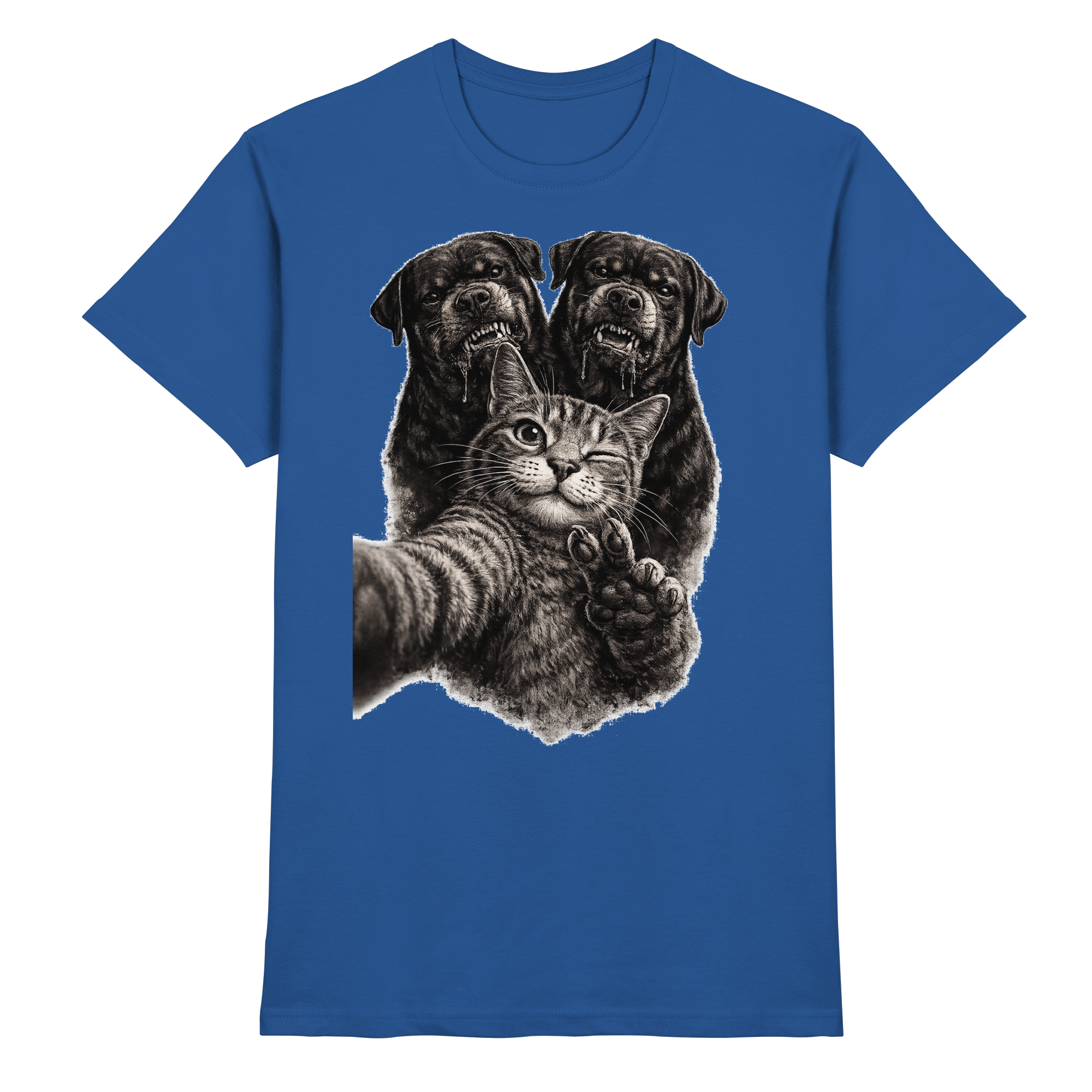 Rottweiler Katze Selfie Geschenk Lustig - Premium Shirt