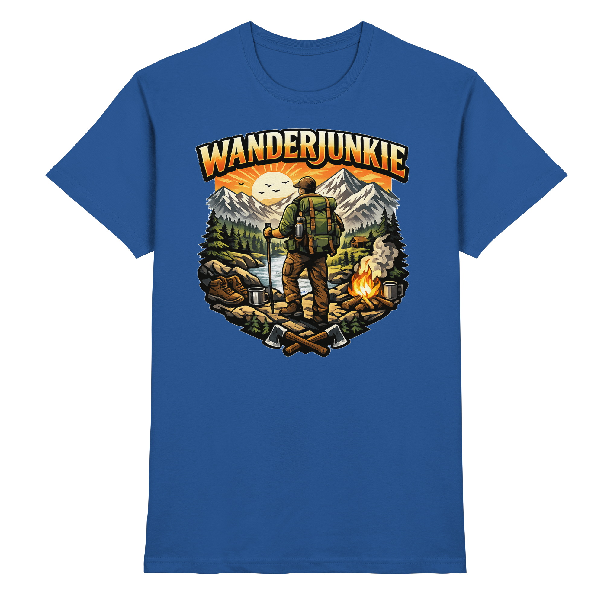 Wanderjunkie Wandern Outdoor Geschenk - Premium Shirt
