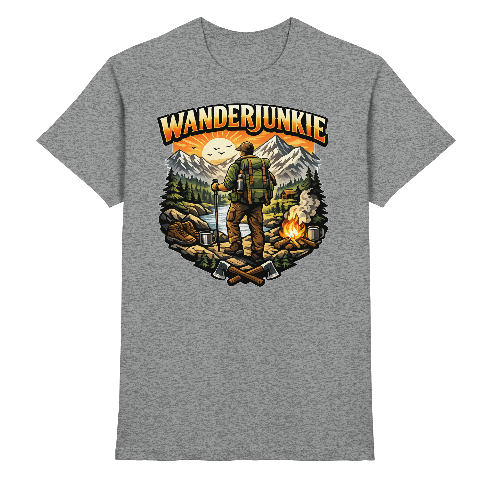 Wanderjunkie Wandern Outdoor Geschenk - Premium Shirt