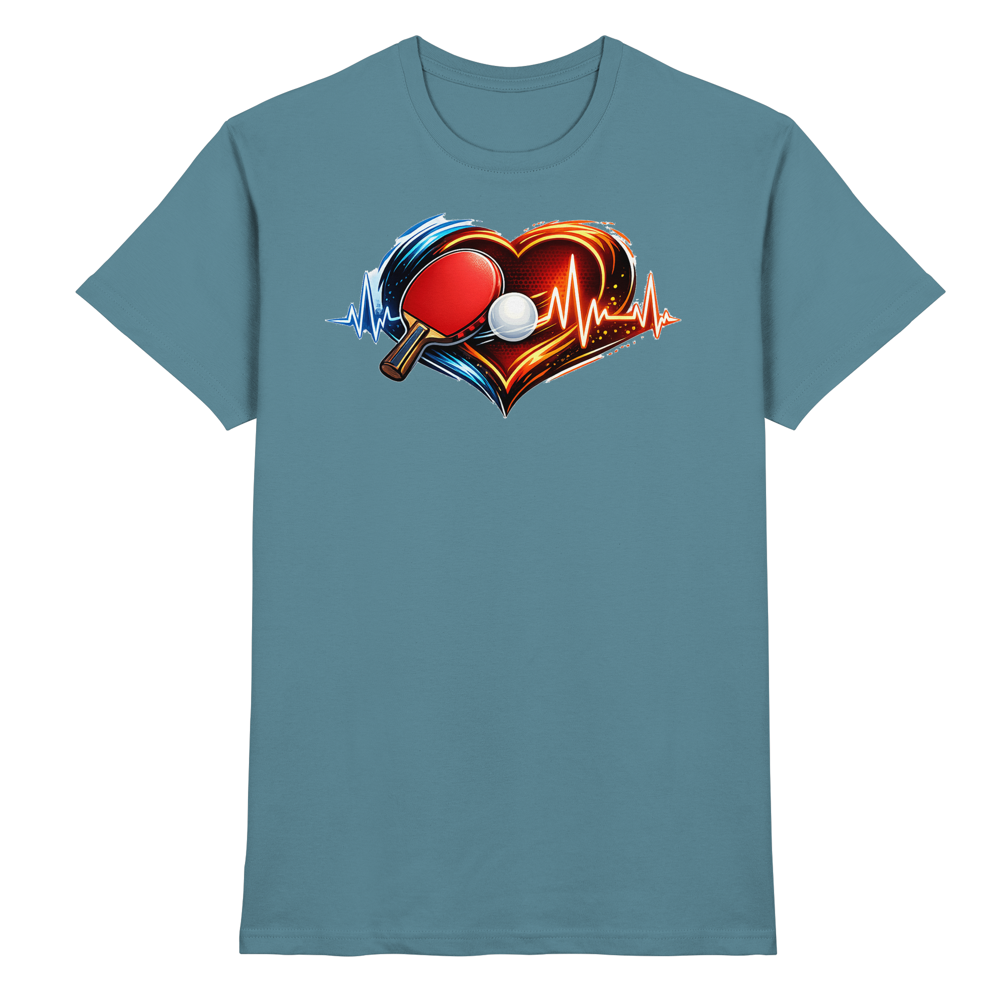Tischtennis EKG Herz Geschenk - Premium Shirt