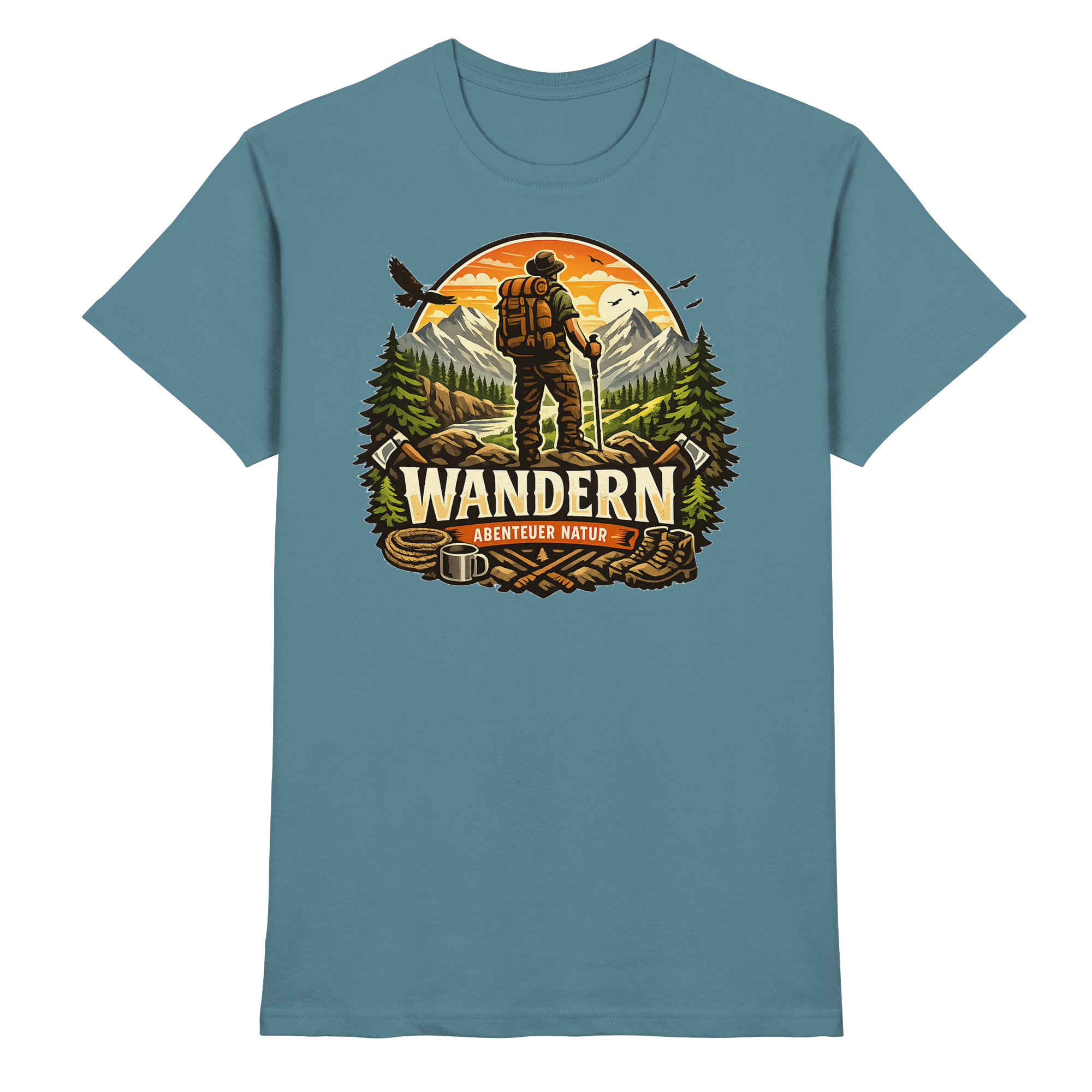 Wandern Abenteuer Natur Geschenk - Premium Shirt