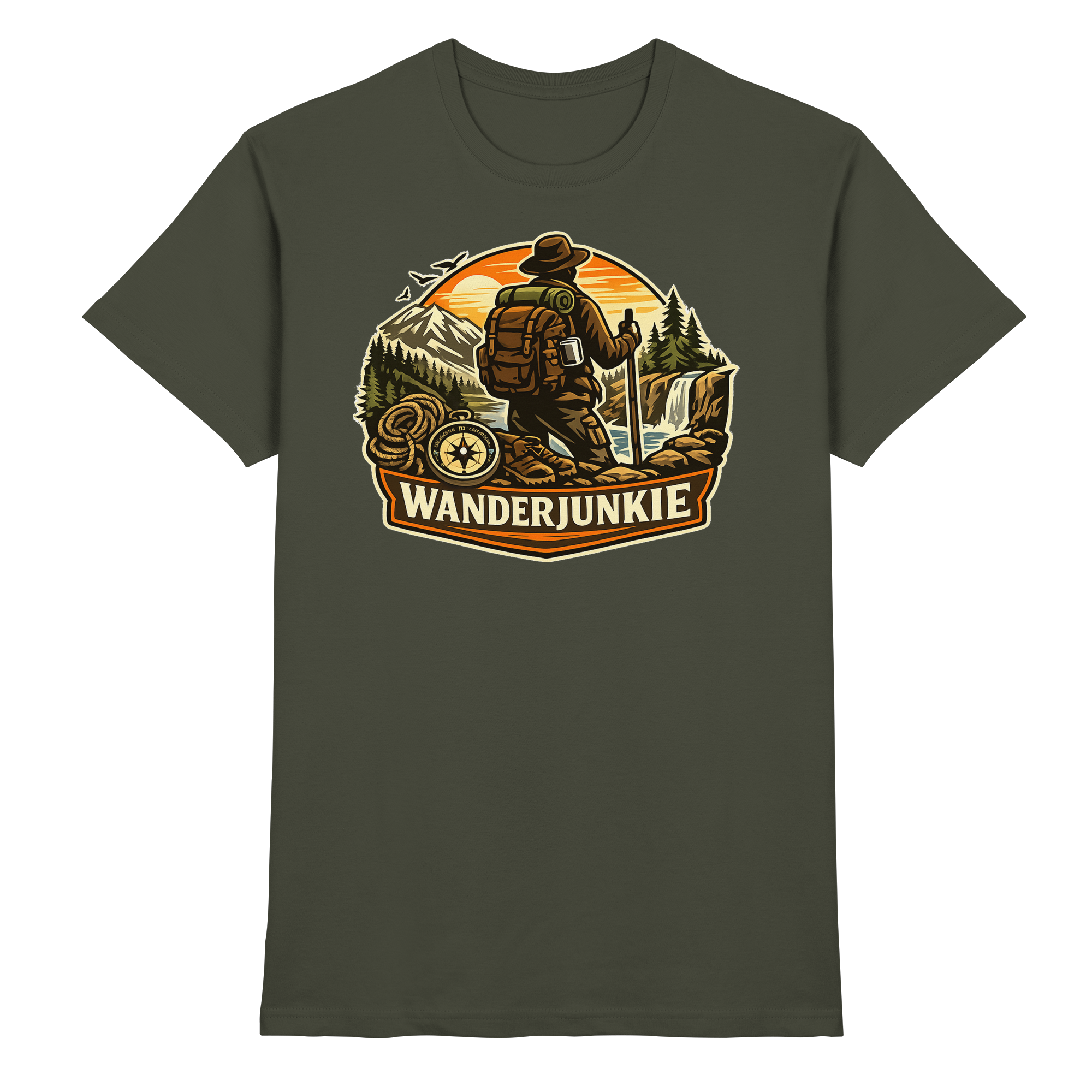 Wanderjunkie Wandern Outdoor - Premium Shirt