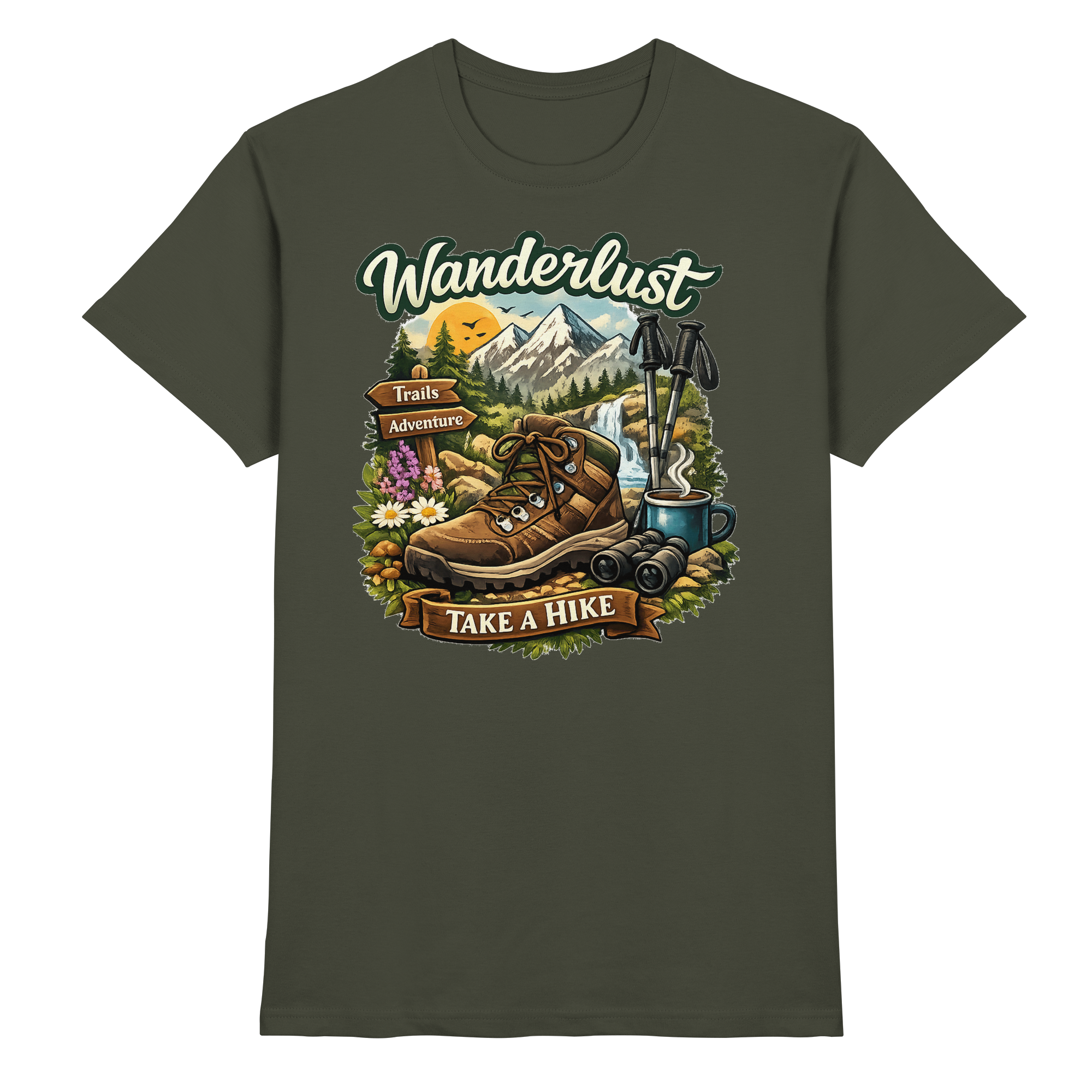 Wanderlust Wandern Outdoor Geschenk - Premium Shirt