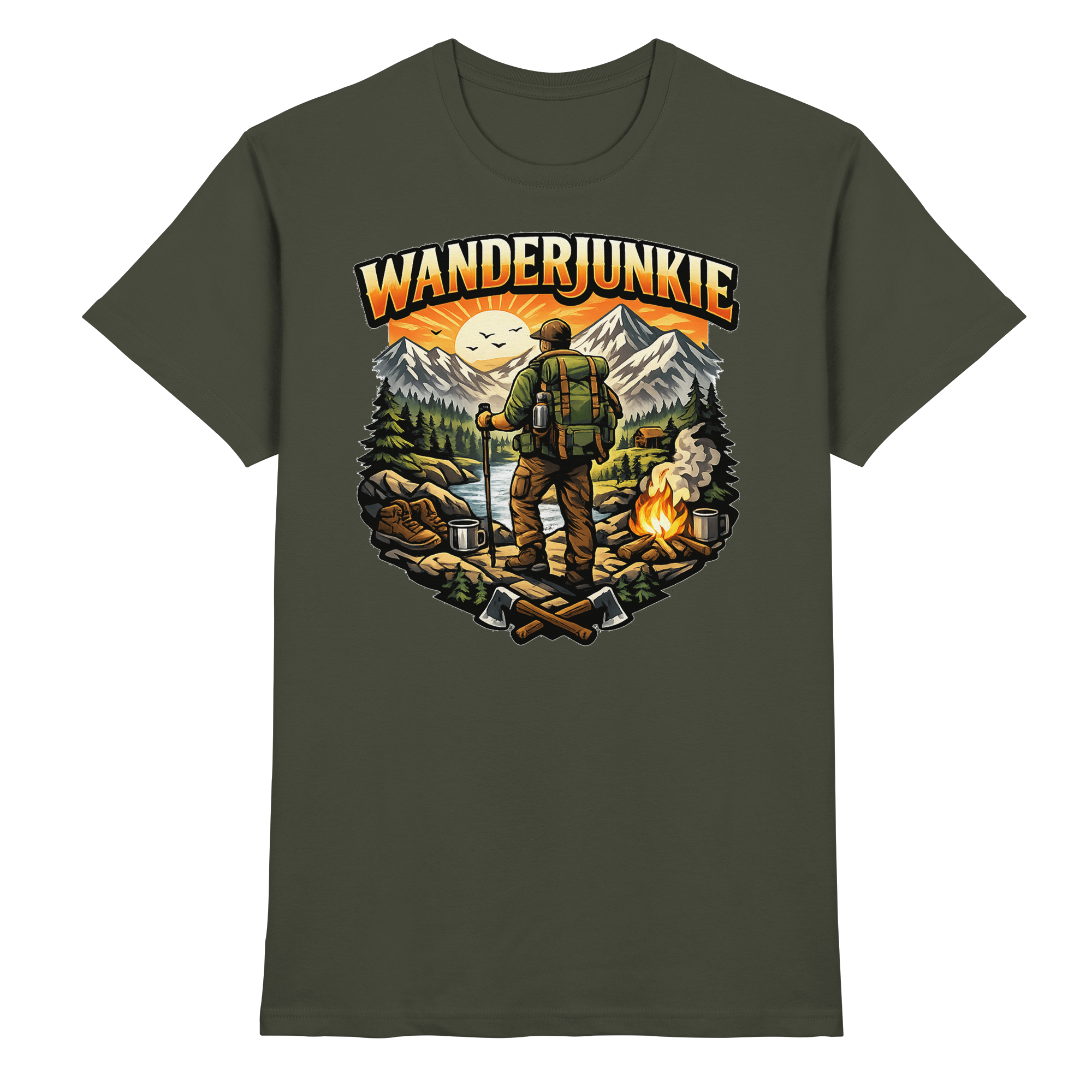 Wanderjunkie Wandern Outdoor Geschenk - Premium Shirt