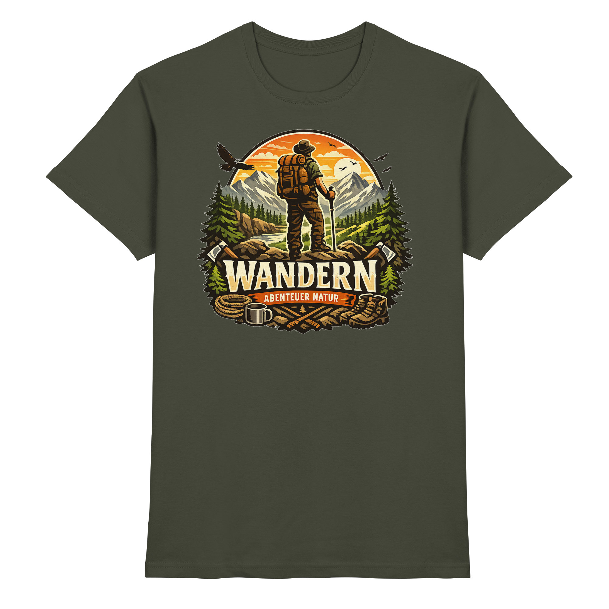 Wandern Abenteuer Natur Geschenk - Premium Shirt