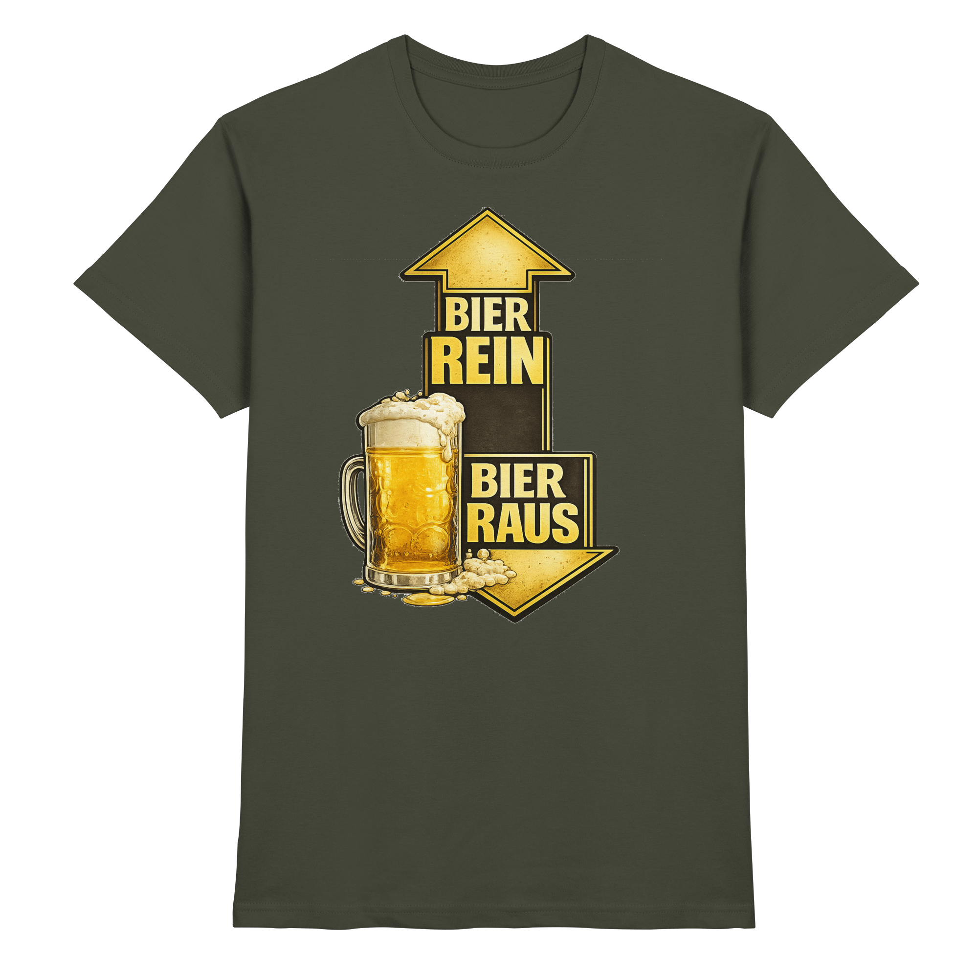 Lustige Sprüche/ BIER REIN - BIER RAUS - Premium Shirt
