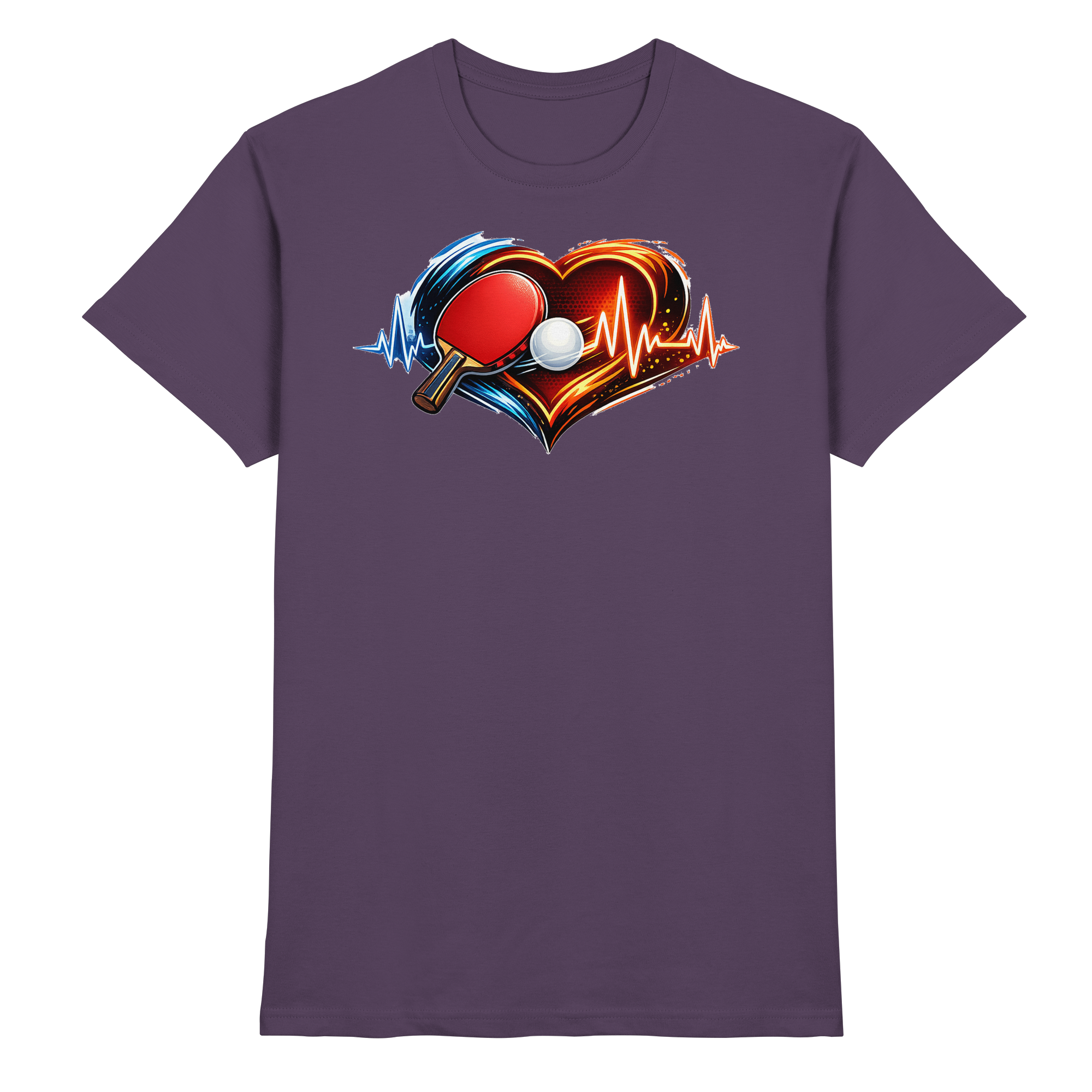 Tischtennis EKG Herz Geschenk - Premium Shirt