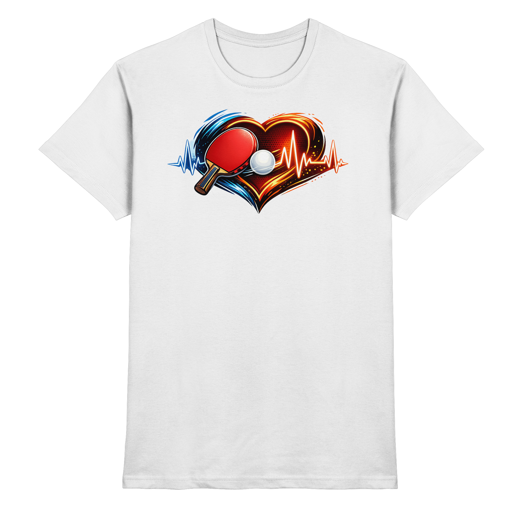 Tischtennis EKG Herz Geschenk - Premium Shirt