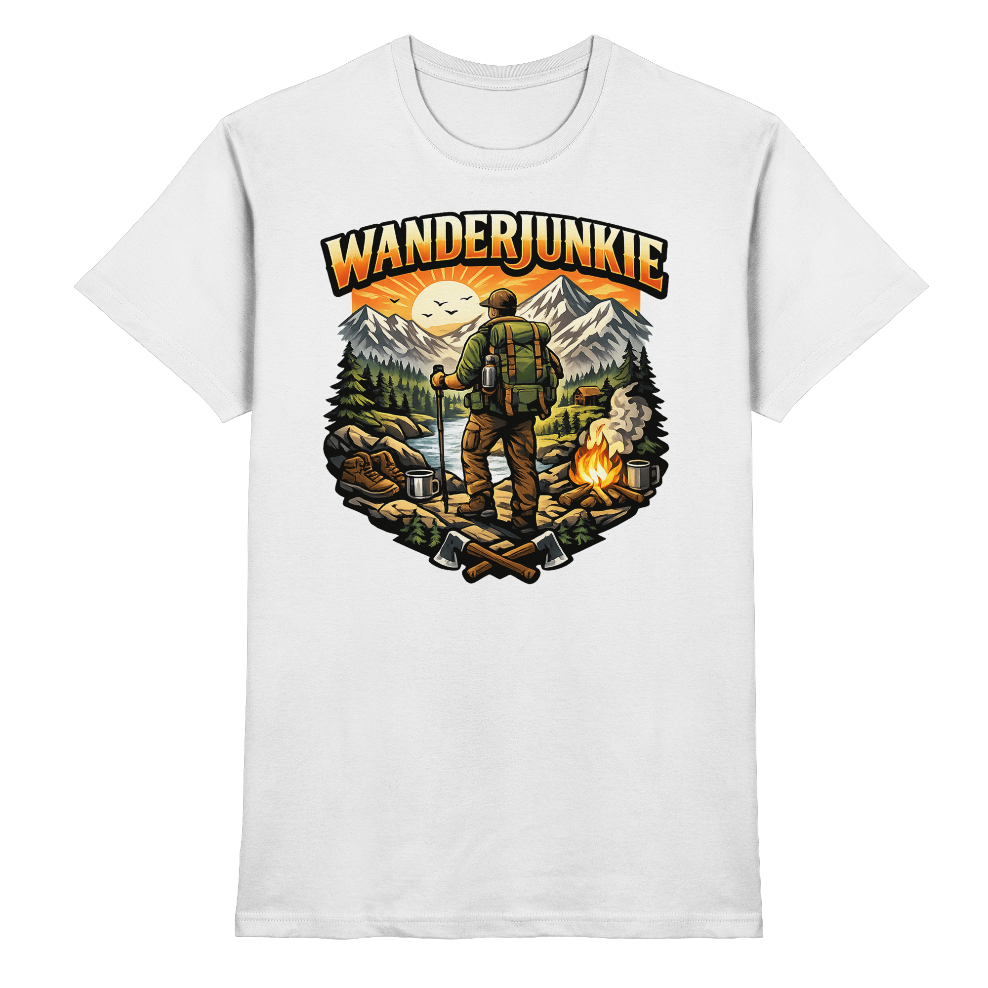 Wanderjunkie Wandern Outdoor Geschenk - Premium Shirt