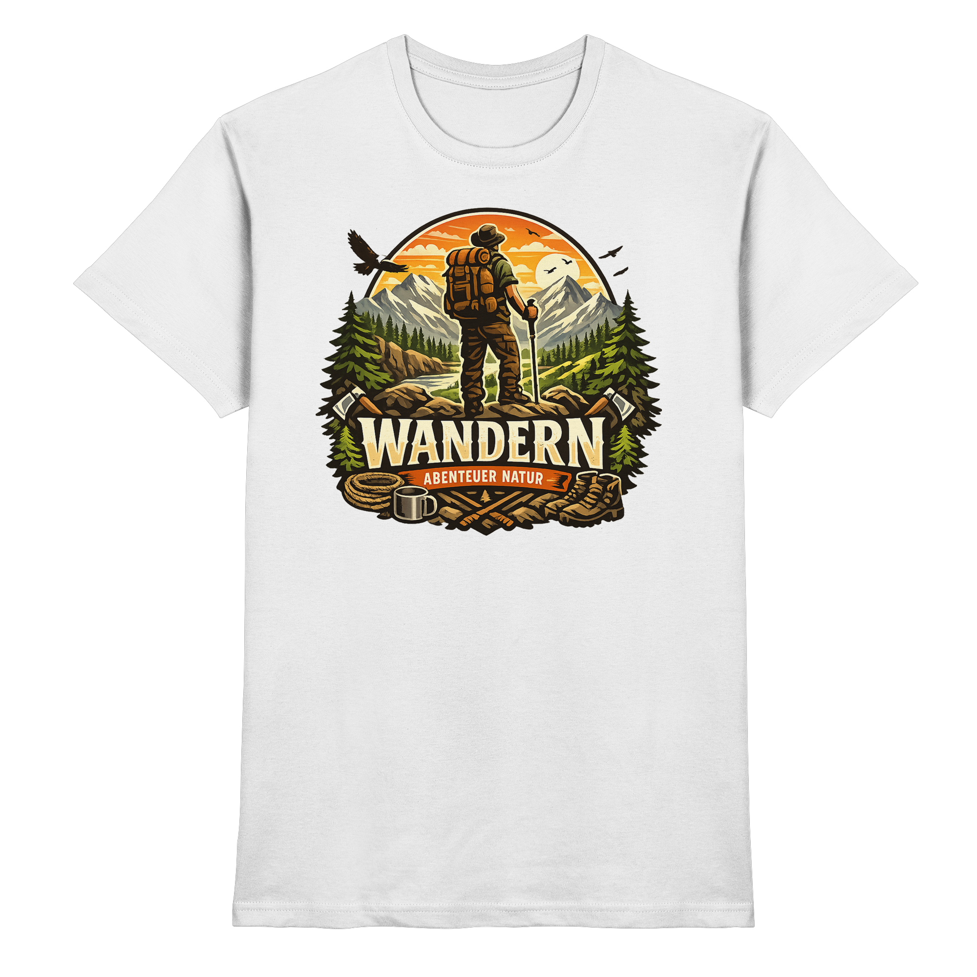 Wandern Abenteuer Natur Geschenk - Premium Shirt